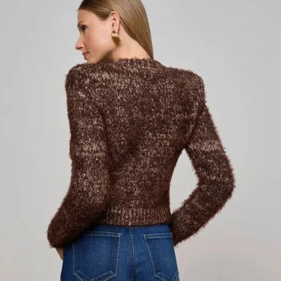 L'Agence Una Chocolate Brown Cardigan. NWT - Picture 6 of 8